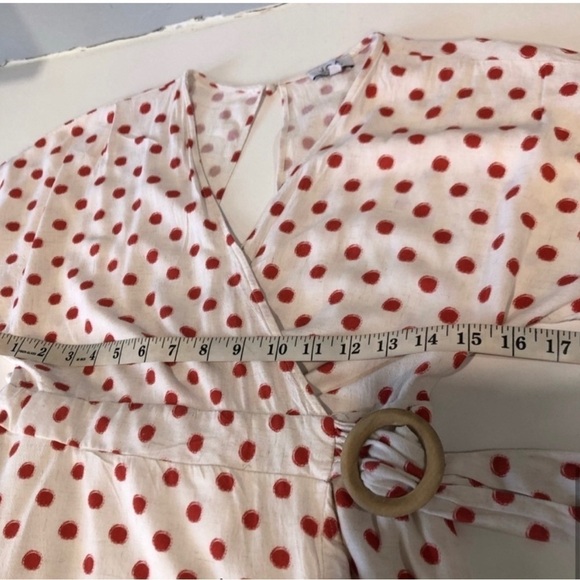 J.O.A wrap mini V-neck polka dots dress size :M - Picture 11 of 16